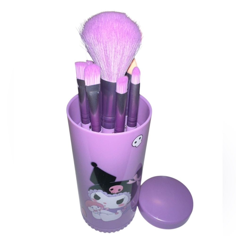 Purple Makeup Brush Set with Holder